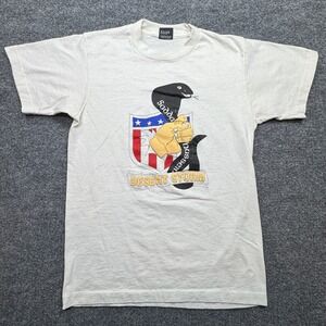 Vintage Desert Storm Screen Stars Best T-Shirt Mens Medium White Graphic Tee USA